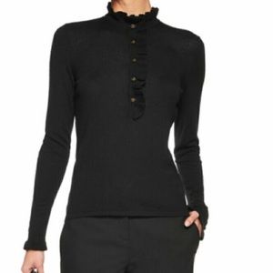 Charcoal Tory Burch Ruffle Sweater